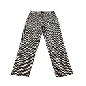 Golfino Black White Gingham Check Golf Pants Girls Size 4 Preppy Stretch classic